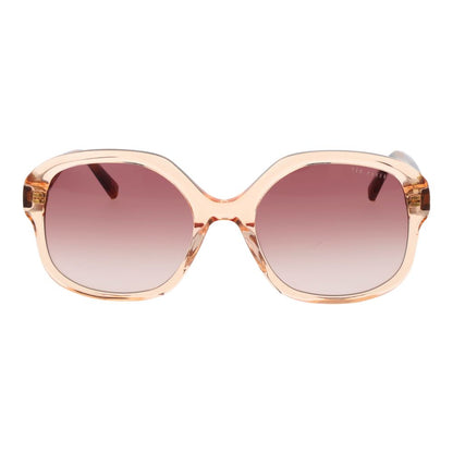 Sunglasses by Ted Baker for women in acetate pink features an ethereal full-rim frame design with rose coloured frame frames and gradient category-2-medium-tint lens for a ethereal finish.