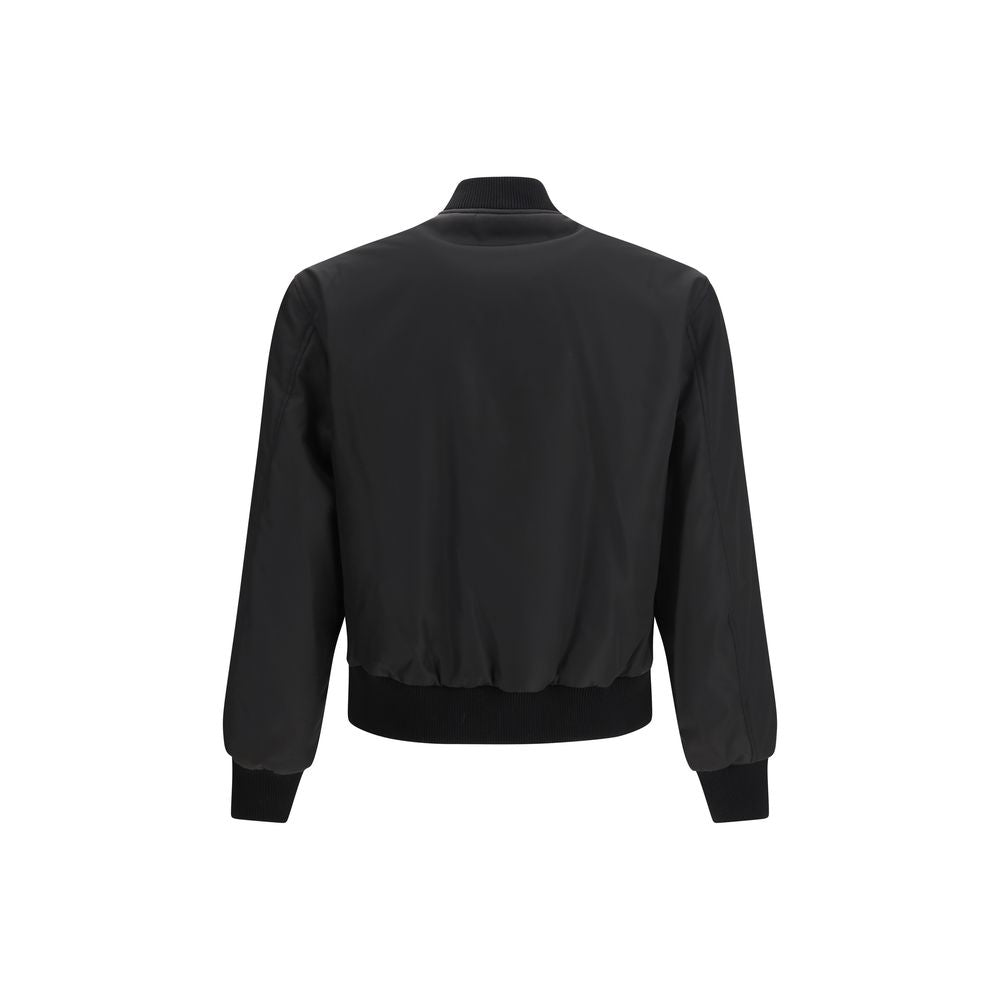 Bomber Jacket by Versace for men in polyamide viscose black & signature features an on trend silhouette, showcasing refined pockets and a sophisticated for a truly on trend finish.