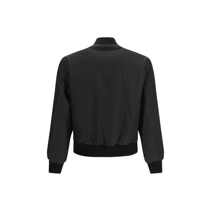 Bomber Jacket by Versace for men in polyamide viscose black & signature features an on trend silhouette, showcasing refined pockets and a sophisticated for a truly on trend finish.