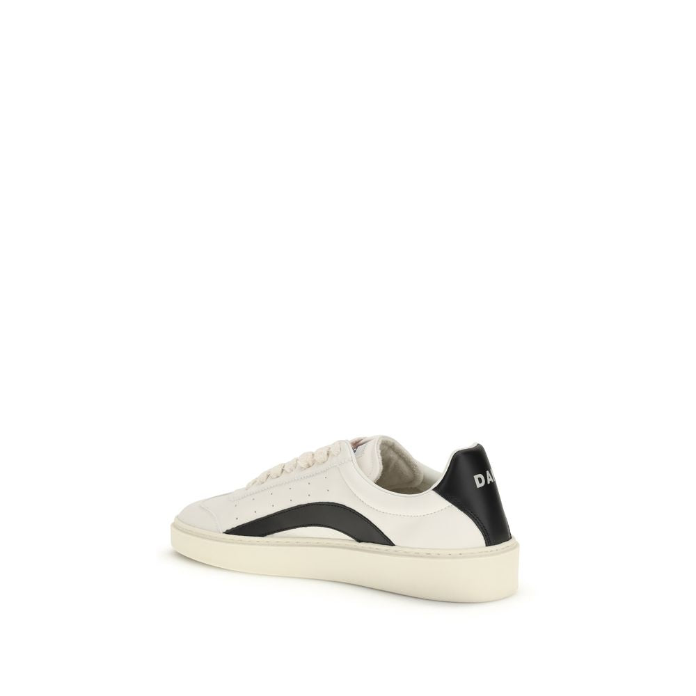 Sneakers by Dsquared² for men in bos taurus calf leather multicolor features a chic design, perfectly showcasing the chic low-top style of this College Rider Men's Low Top Bos Taurus Calf Leather Sneakers.
