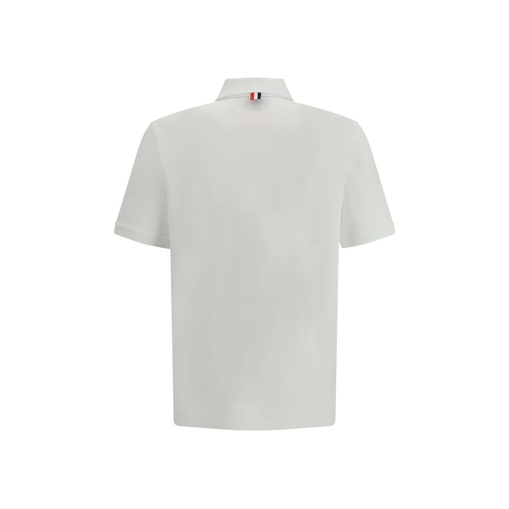 Sweater by Thom Browne for men in cotton white, signature & monogram features an polished silhouette, showcasing refined and a sophisticated for a truly polished finish.
