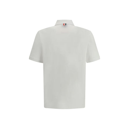 Sweater by Thom Browne for men in cotton white, signature & monogram features an polished silhouette, showcasing refined and a sophisticated for a truly polished finish.