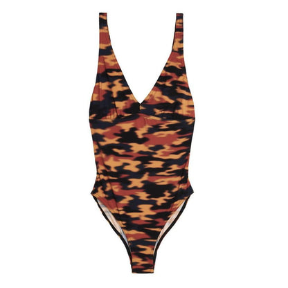 One-Piece Swimsuit by Dries Van Noten for women in polyester multicolor features an jaw dropping silhouette, showcasing the jaw dropping Women's Polyester One-Piece Swimsuit design with a sophisticated cut for a jaw dropping finish.