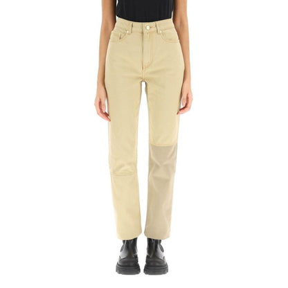 Jeans by Ganni for women in organic cotton denim brown presents a tailored silhouette, showcasing a tailored and long cut with a refined for a truly tailored aesthetic.