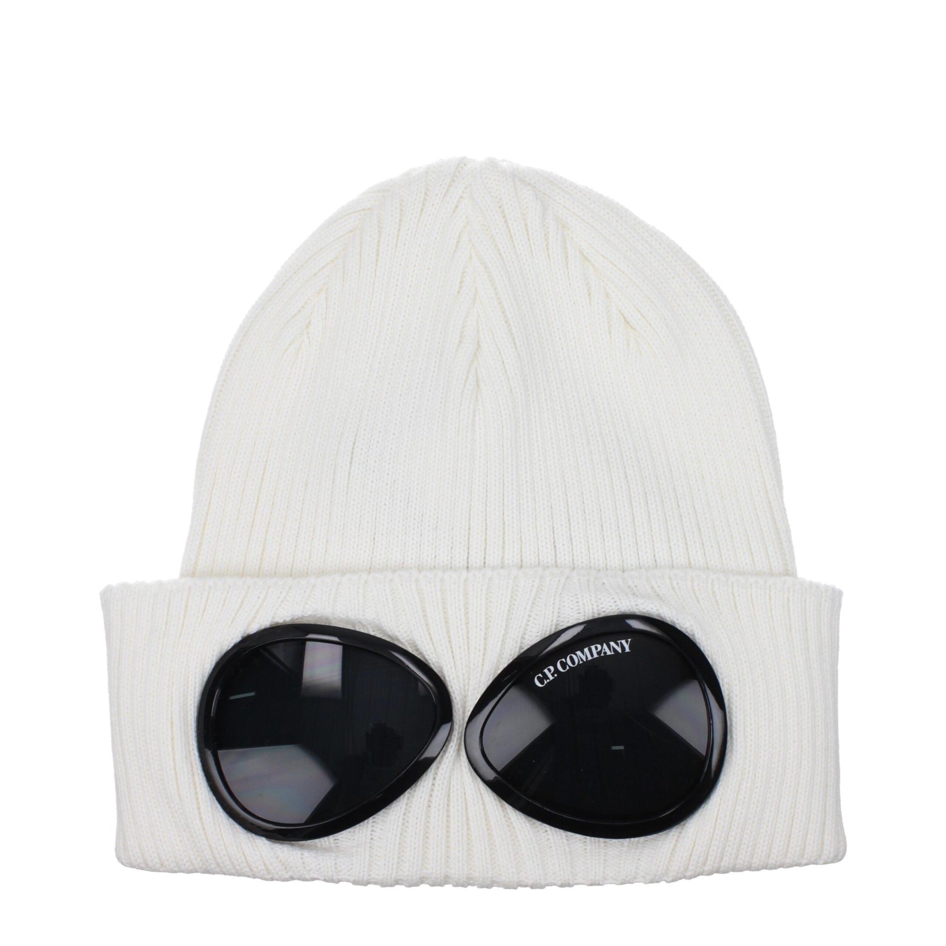 Beanie Hat by C.P. Company for men in cotton white features a athleisure-luxe silhouette, artfully capturing the essence of the athleisure-luxe Cotton Beanie Hat design for a sophisticated look.