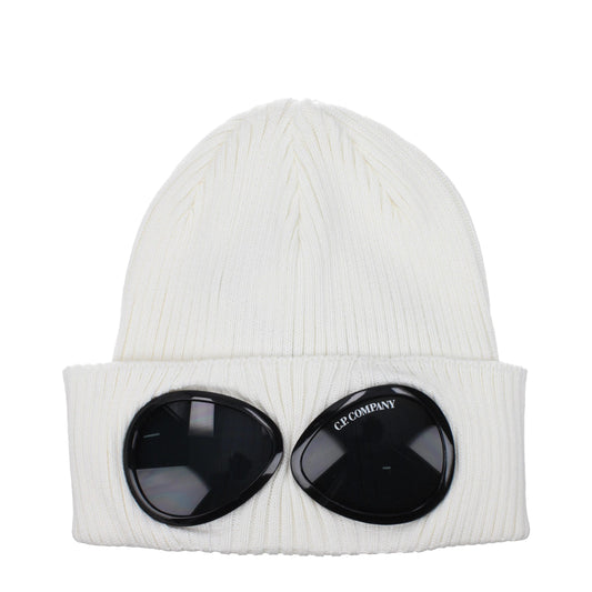 Beanie Hat by C.P. Company for men in cotton white features a athleisure-luxe silhouette, artfully capturing the essence of the athleisure-luxe Cotton Beanie Hat design for a sophisticated look.