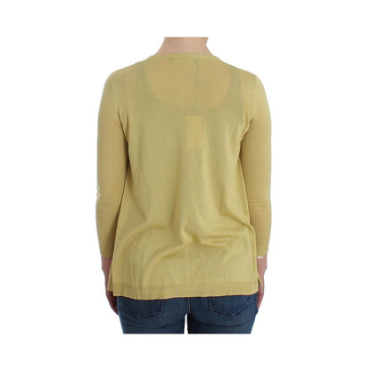 Cardigan by Dolce & Gabbana for women in silk & crystal yellow features a nuanced silhouette with a refined and nuanced detailing for a sophisticated look.