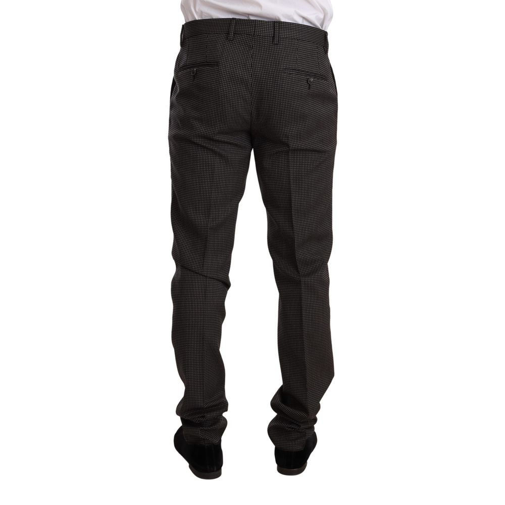 Pant Suit by Dolce & Gabbana for men in virgin wool black, gray & patterned presents a nuanced silhouette, showcasing a nuanced and nuanced slim for an elevated aesthetic.
