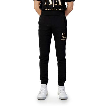 Trousers by Armani Exchange for men in cotton black, patterned & print presents a perennial silhouette, meticulously tailored with a athletic cut, long finish, and an elegant .