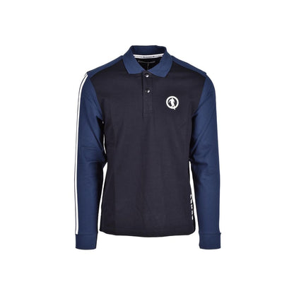 Polo Shirt by Bikkembergs for men in cotton blue & patterned presents a distinguished silhouette, showcasing a sophisticated and distinguished long-sleeve for a truly distinguished finish.