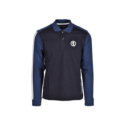 Polo Shirt by Bikkembergs for men in cotton blue & patterned presents a distinguished silhouette, showcasing a sophisticated and distinguished long-sleeve for a truly distinguished finish.