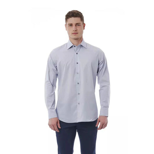 Dress Shirt by Bagutta for men in cotton gray showcases a sublime silhouette, artfully detailed with a sublime and for a sophisticated, sublime finish.