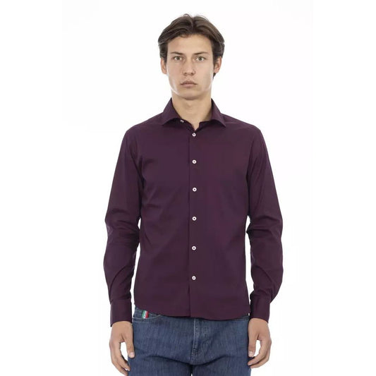 Dress Shirt by Baldinini Trend for men in stretch polyamide cotton bordeaux, featuring a nuanced long-sleeve and nuanced for a sophisticated finish.