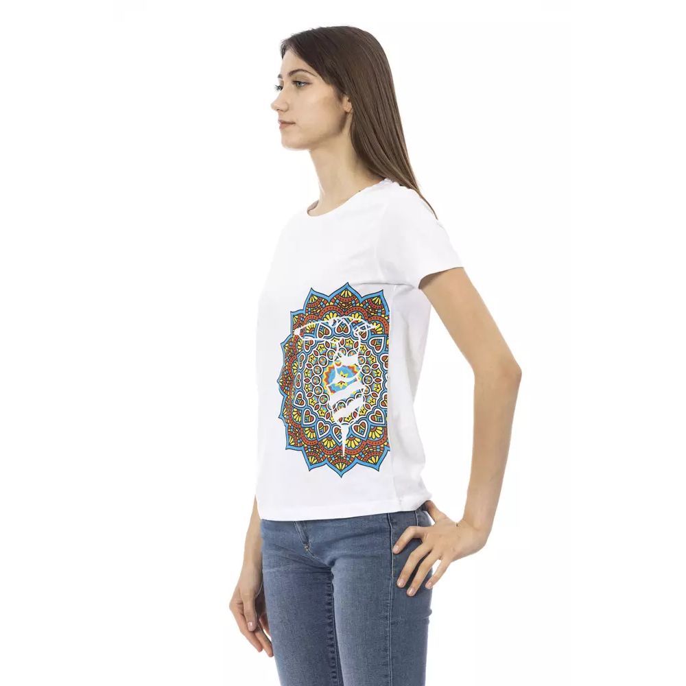 Activewear T-Shirt by Trussardi Action for women in viscose cotton white & print features an ergonomic design with , highlighting a ergonomic length and ergonomic for a high-performance look.