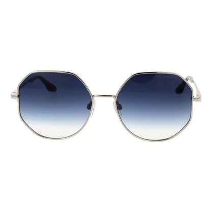 Trussardi Rectangle Gradient Dark-Tint Metal Sunglasses - Silver