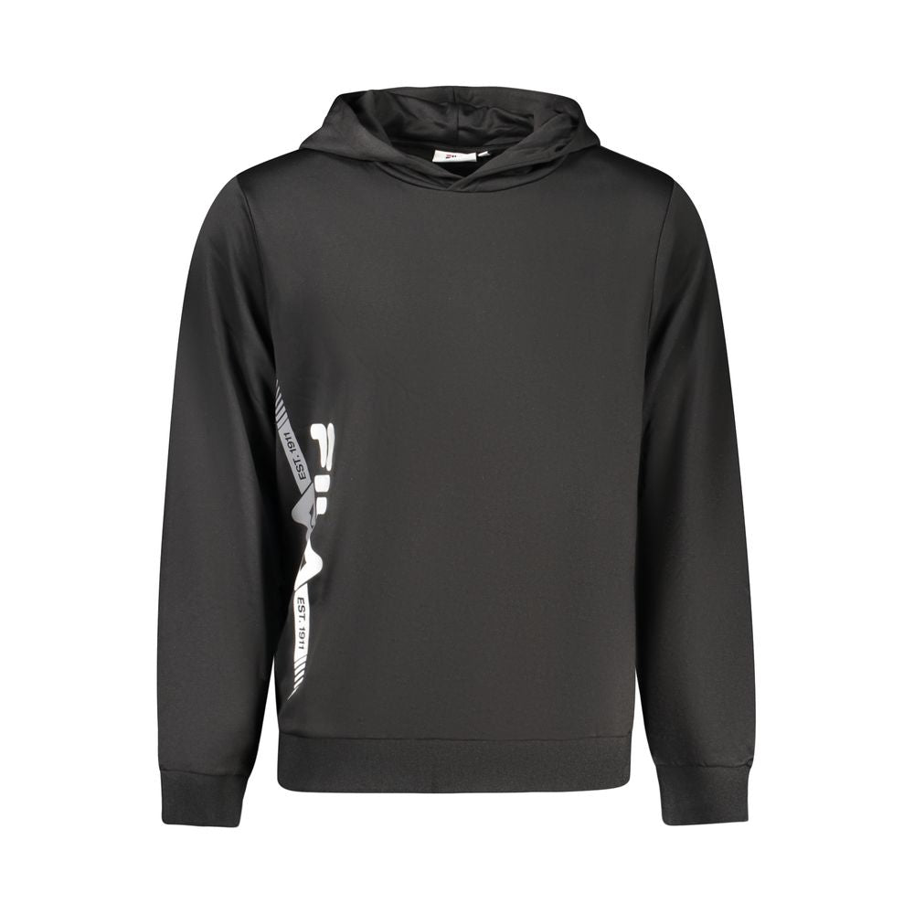 Sweatshirt by Fila for men in polyester black features an provocated silhouette, detailed with a provocated and a refined for a sophisticated aesthetic.