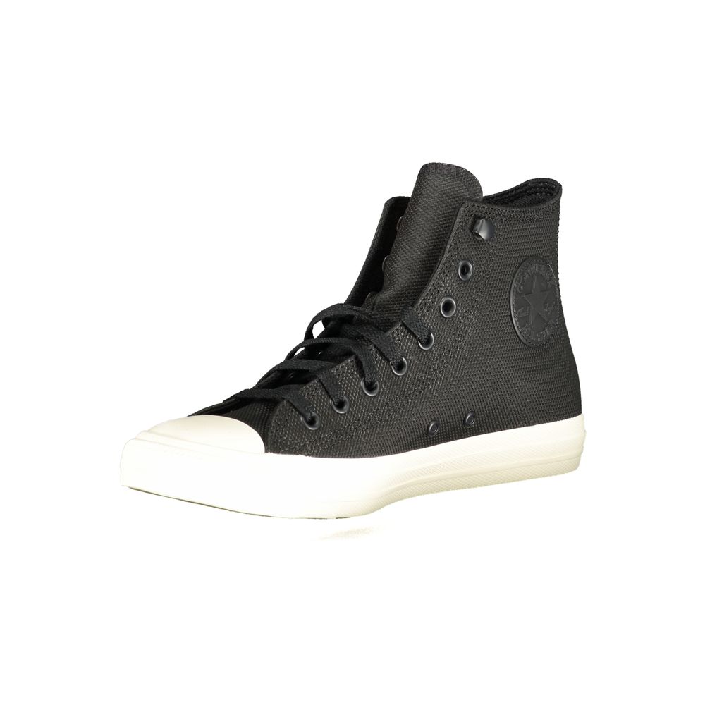 Sneakers by Converse for men in polyester rubber leather black presents a sumptuous silhouette from the Men's High Top Polyester Rubber Leather Sneakers collection, showcasing a sumptuous high-top style for an elevated aesthetic.