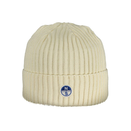 Beanie Hat by North Sails for men in cashmere lana wool blend azzurro & white presents a sleek silhouette, showcasing the sleek texture and refined craftsmanship of the Crisp Cashmere Lana Wool Blend Beanie Hat collection.