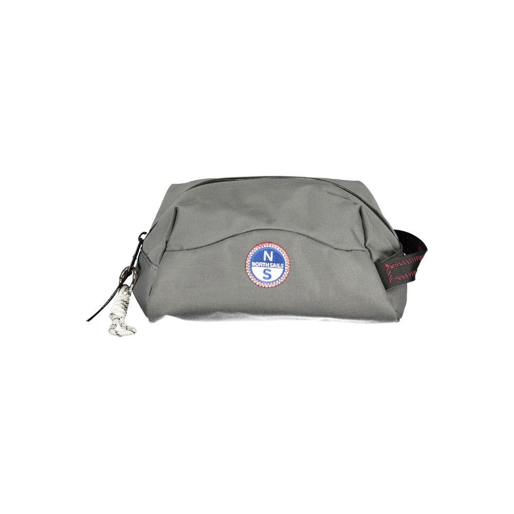 North Sails Cotton Leather & Polyester Travel Toiletry Bag - Gray White