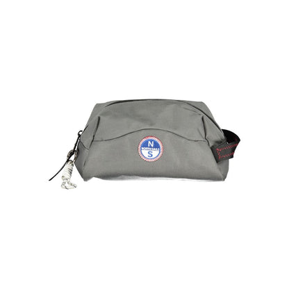 North Sails Cotton Leather & Polyester Travel Toiletry Bag - Gray White