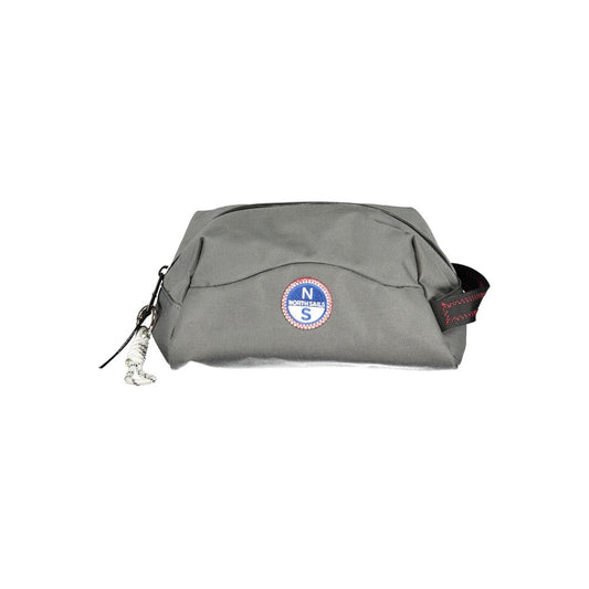 North Sails Cotton Leather & Polyester Travel Toiletry Bag - Gray White