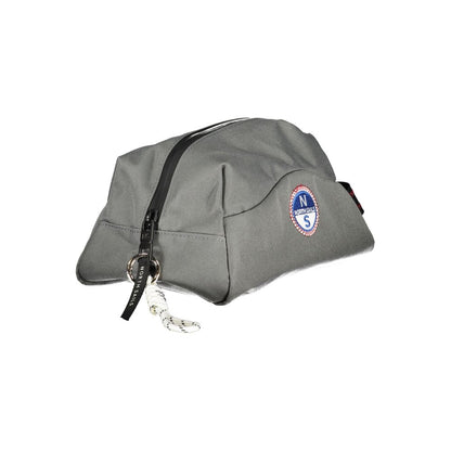 North Sails Cotton Leather & Polyester Travel Toiletry Bag - Gray White