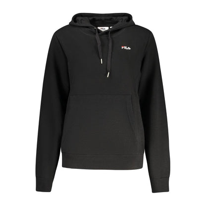 Hooded Sweatshirt Hoodie by Fila for women in organic cotton & polyester black features a slouchy chic silhouette, detailed with a slouchy chic and a signature hooded neckline for an elevated aesthetic.