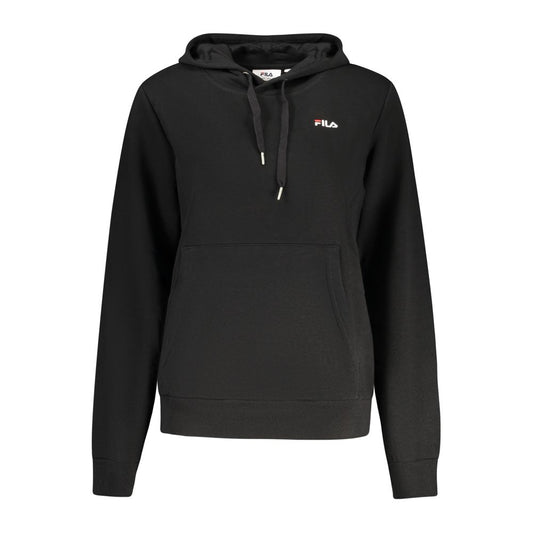 Hooded Sweatshirt Hoodie by Fila for women in organic cotton & polyester black features a slouchy chic silhouette, detailed with a slouchy chic and a signature hooded neckline for an elevated aesthetic.