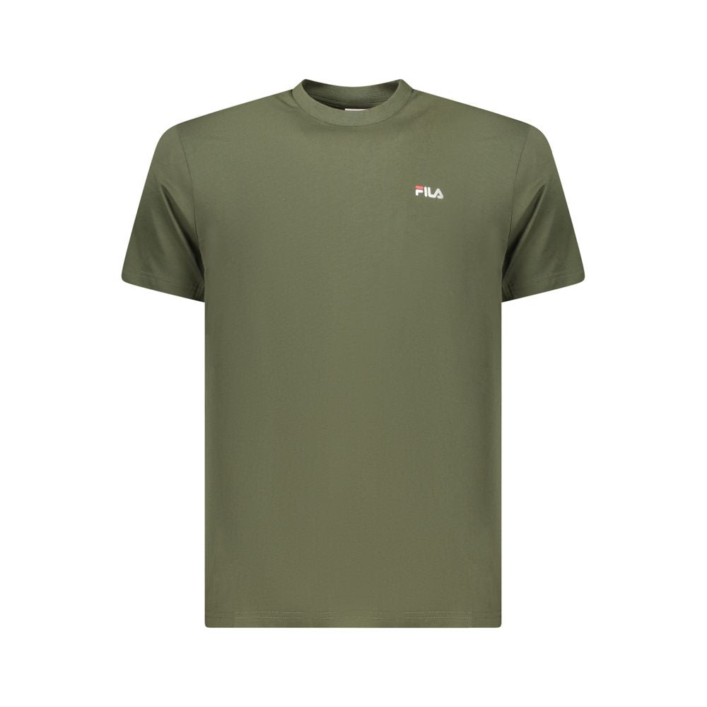 T-Shirt by Fila for men in cotton green showcases a unassuming silhouette, artfully detailed with a refined and unassuming for a sophisticated, contemporary look.