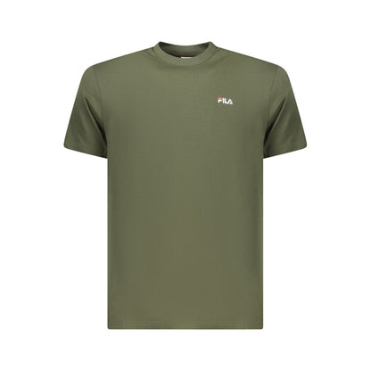 T-Shirt by Fila for men in cotton green showcases a unassuming silhouette, artfully detailed with a refined and unassuming for a sophisticated, contemporary look.