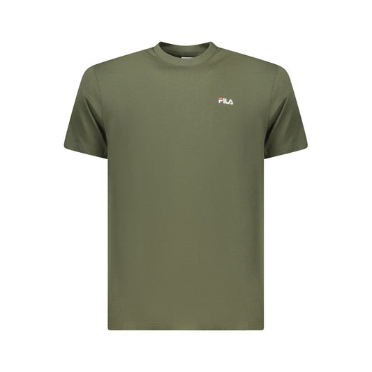 T-Shirt by Fila for men in cotton green showcases a unassuming silhouette, artfully detailed with a refined and unassuming for a sophisticated, contemporary look.