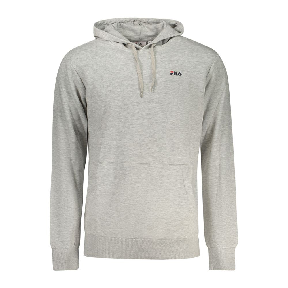 Hooded Sweatshirt Hoodie by Fila for men in viscose cotton gray & signature features an avant-garde silhouette, showcasing a sophisticated hooded neckline and detail for a truly avant-garde finish.