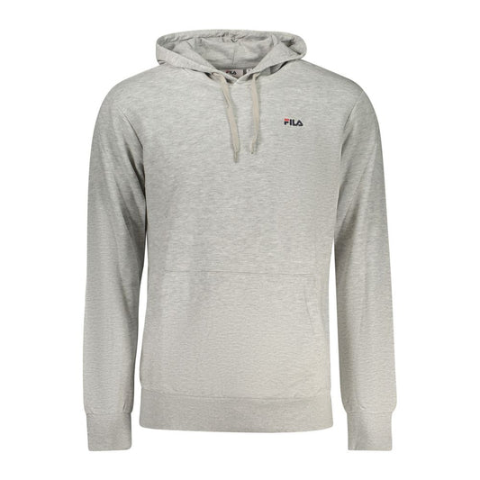 Hooded Sweatshirt Hoodie by Fila for men in viscose cotton gray & signature features an avant-garde silhouette, showcasing a sophisticated hooded neckline and detail for a truly avant-garde finish.