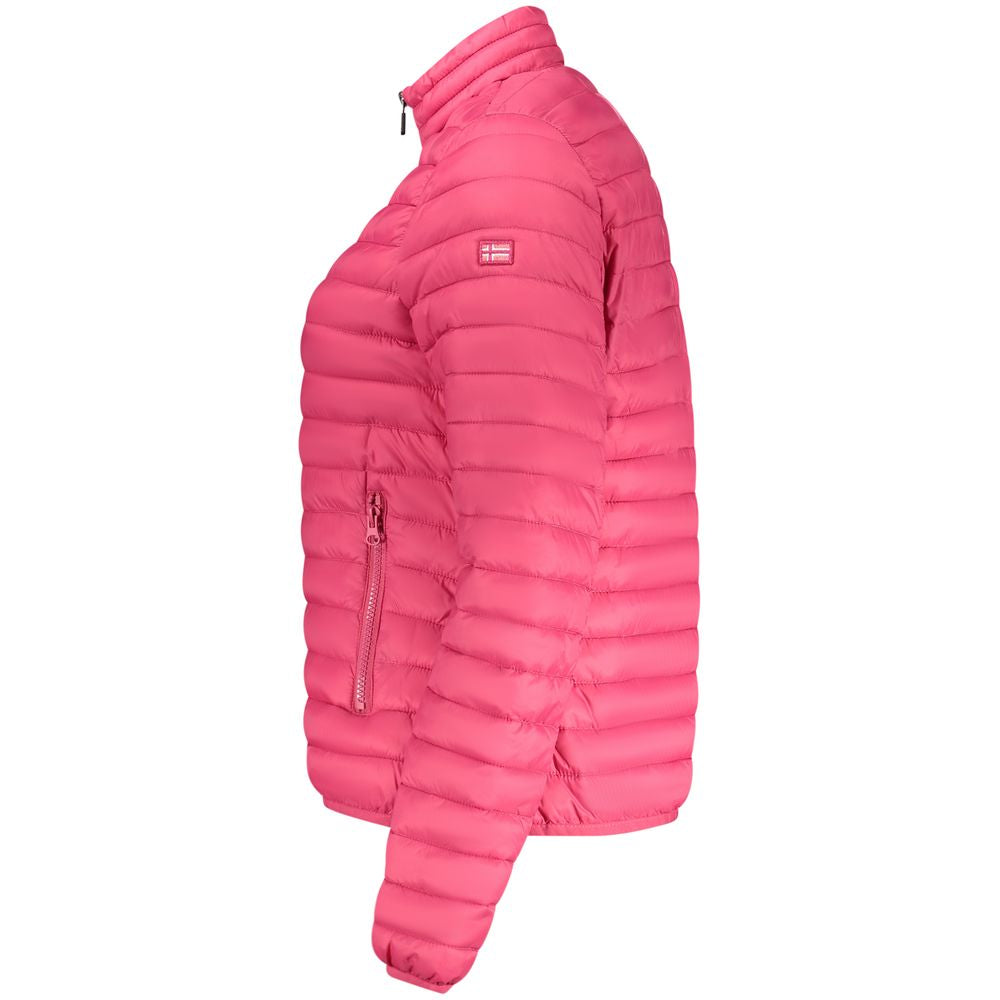 Puffer Jacket by Norway 1963 for women in polyamide pink showcases a bohemian silhouette, artfully detailed with a bohemian and signature lightweight, pockets, insulated & windproof for a truly bohemian finish.