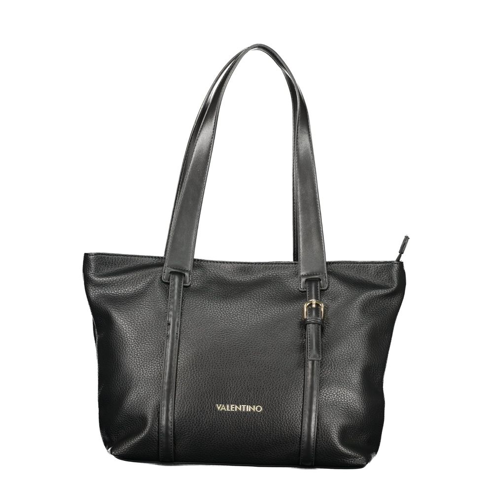 Shoulder Handbag by Mario Valentino for women in polyethylene black features a ornamental silhouette, showcasing a secure zipper, ample internal-pockets, and ornamental shoulder-strap & handle for a sophisticated look.