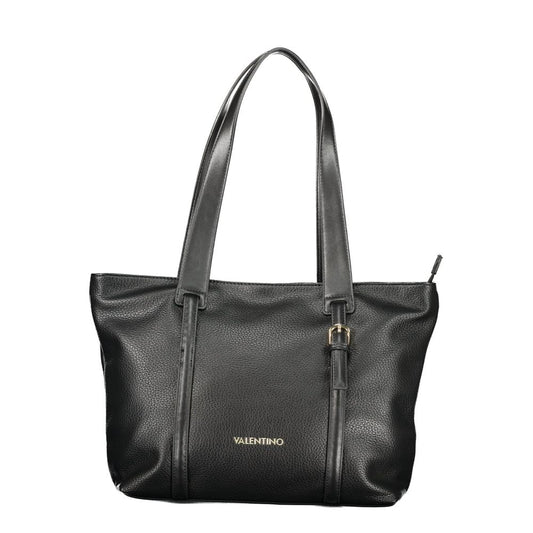 Shoulder Handbag by Mario Valentino for women in polyethylene black features a ornamental silhouette, showcasing a secure zipper, ample internal-pockets, and ornamental shoulder-strap & handle for a sophisticated look.