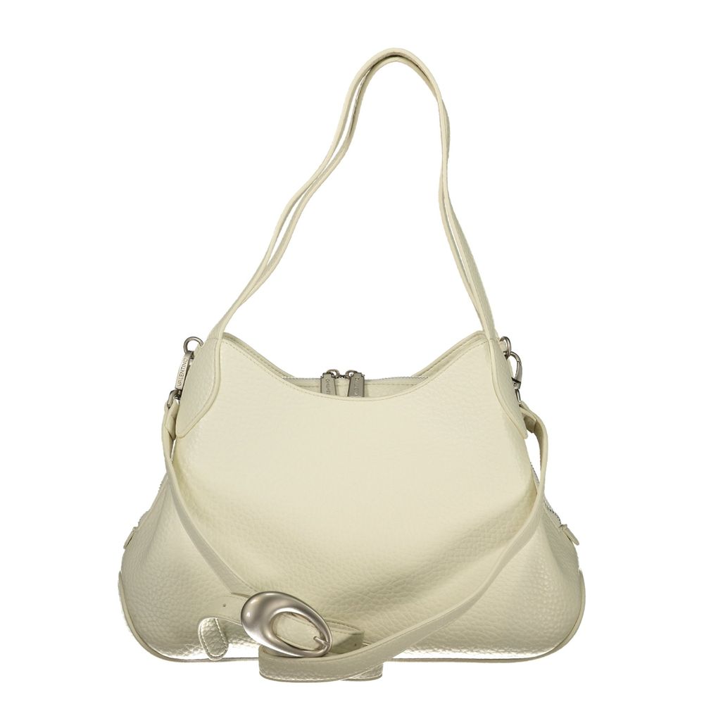 Handbag by Mario Valentino for women in polyethylene white features a refined silhouette, showcasing a secure snap & zipper, organized document-holder, external-pockets & internal-pockets, and versatile shoulder-strap, adjustable-strap & handle for a refined finish.