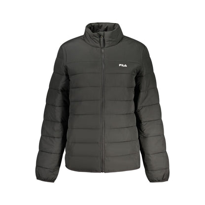 Windbreaker Jacket by Fila for women in polyester black & print showcases a modern silhouette, integrating pockets & windproof and a modern for a sophisticated finish.