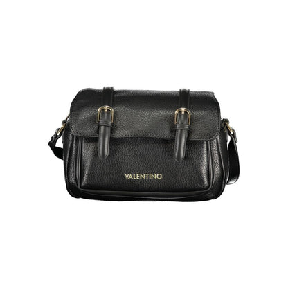 Shoulder Handbag by Mario Valentino for women in polyethylene black features a ornamental silhouette, showcasing a secure snap & zipper, ample external-pockets & internal-pockets, and ornamental shoulder-strap & adjustable-strap for a sophisticated look.