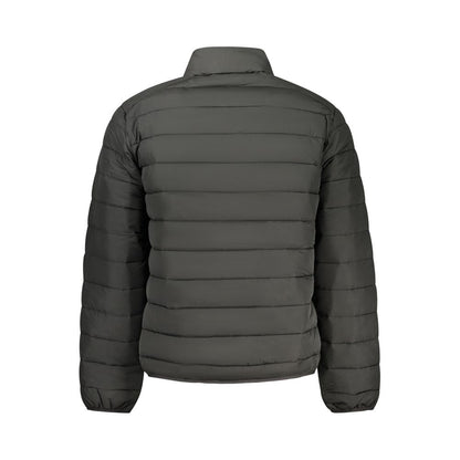 Overcoat by Fila for men in polyester black & print presents a luxurious silhouette, showcasing a luxurious and sophisticated pockets for a premium, luxurious look.