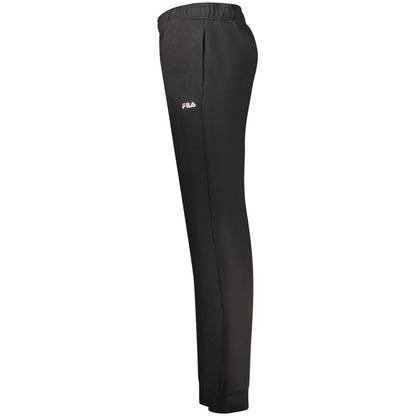 Joggers by Fila for men in organic cotton black presents a tailored silhouette, showcasing a tailored and long cut with a refined for a truly tailored aesthetic.
