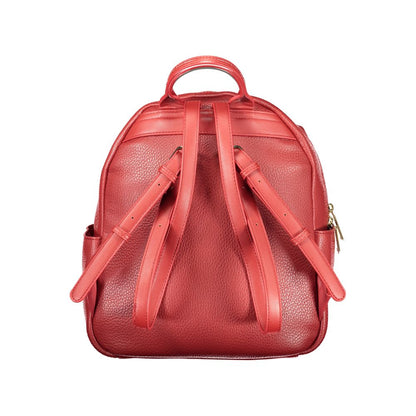 Backpack by Mario Valentino for women in polyethylene red features a refined silhouette, showcasing the Polyethylene Backpack design with a secure zipper, ample built-in-compartments, external-pockets & internal-pockets, and versatile handle, backpack-strap & adjustable-strap.