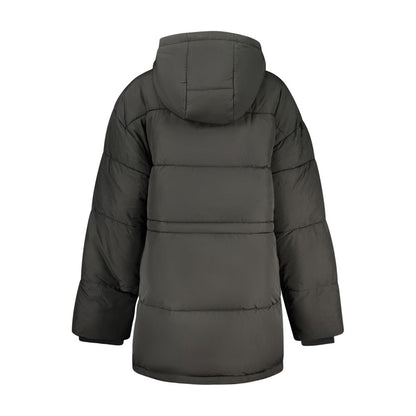 Windbreaker Jacket by Fila for women in stretch polyester cotton black, blue & signature presents a resilient silhouette, artfully detailed with a sophisticated and functional windproof for a resilient finish.