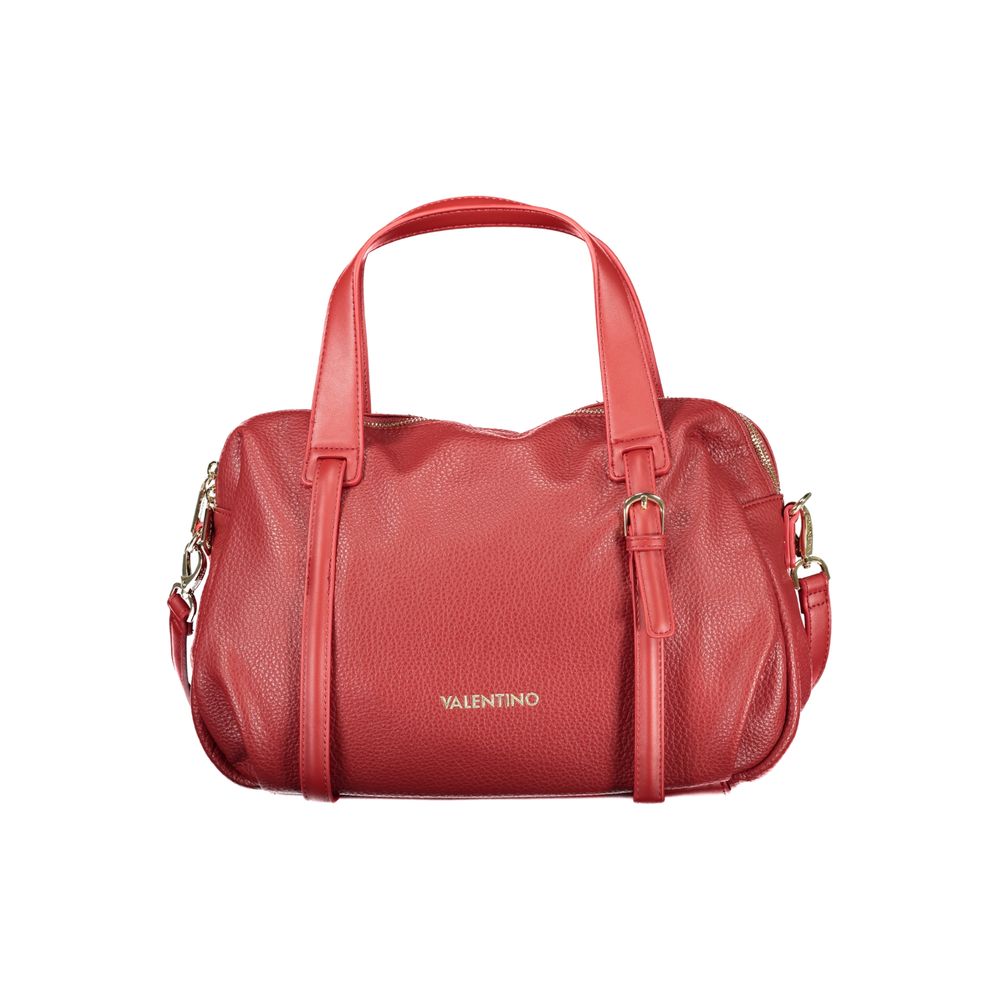 Handbag by Mario Valentino for women in polyethylene red features a ornamental silhouette, showcasing a secure zipper, ample internal-pockets, and ornamental shoulder-strap, handle & adjustable-strap for a sophisticated look.