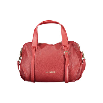Handbag by Mario Valentino for women in polyethylene red features a ornamental silhouette, showcasing a secure zipper, ample internal-pockets, and ornamental shoulder-strap, handle & adjustable-strap for a sophisticated look.
