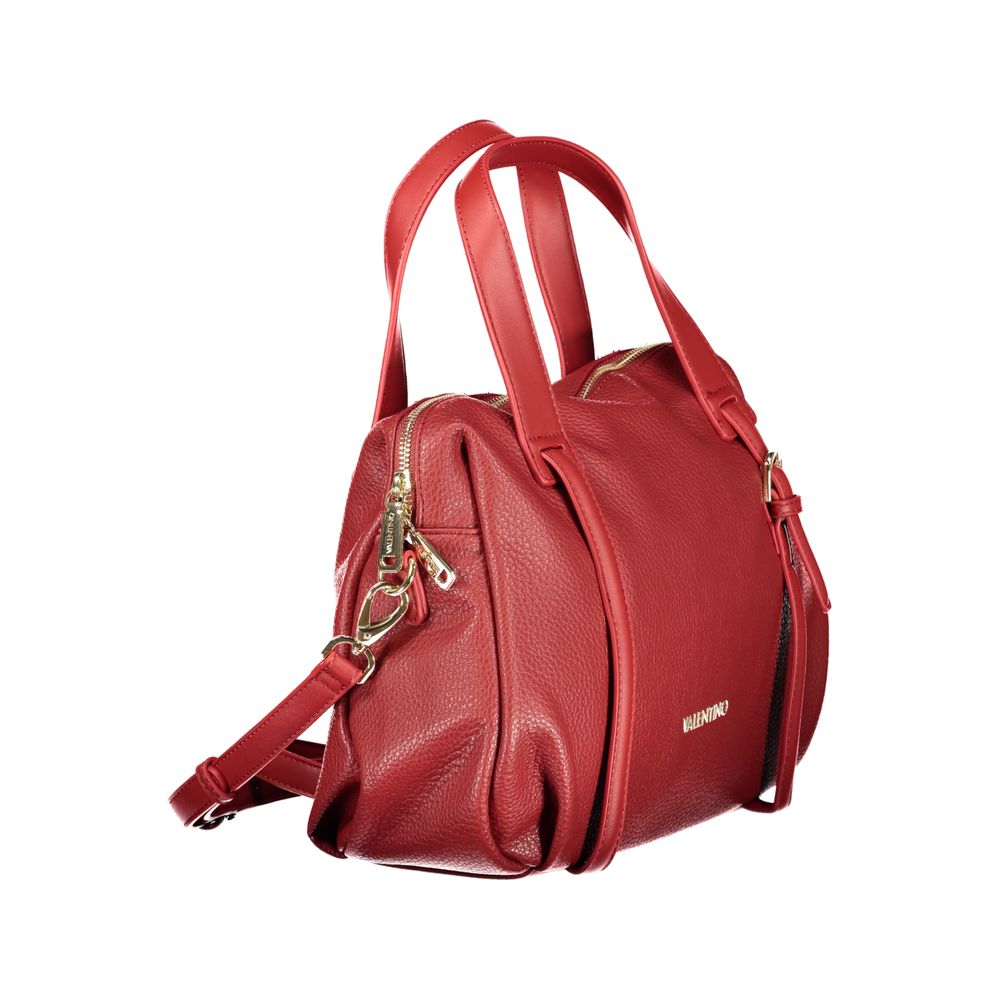 Handbag by Mario Valentino for women in polyethylene red features a refined silhouette, showcasing a secure zipper, organized internal-pockets, and versatile shoulder-strap, handle & adjustable-strap for a refined finish.