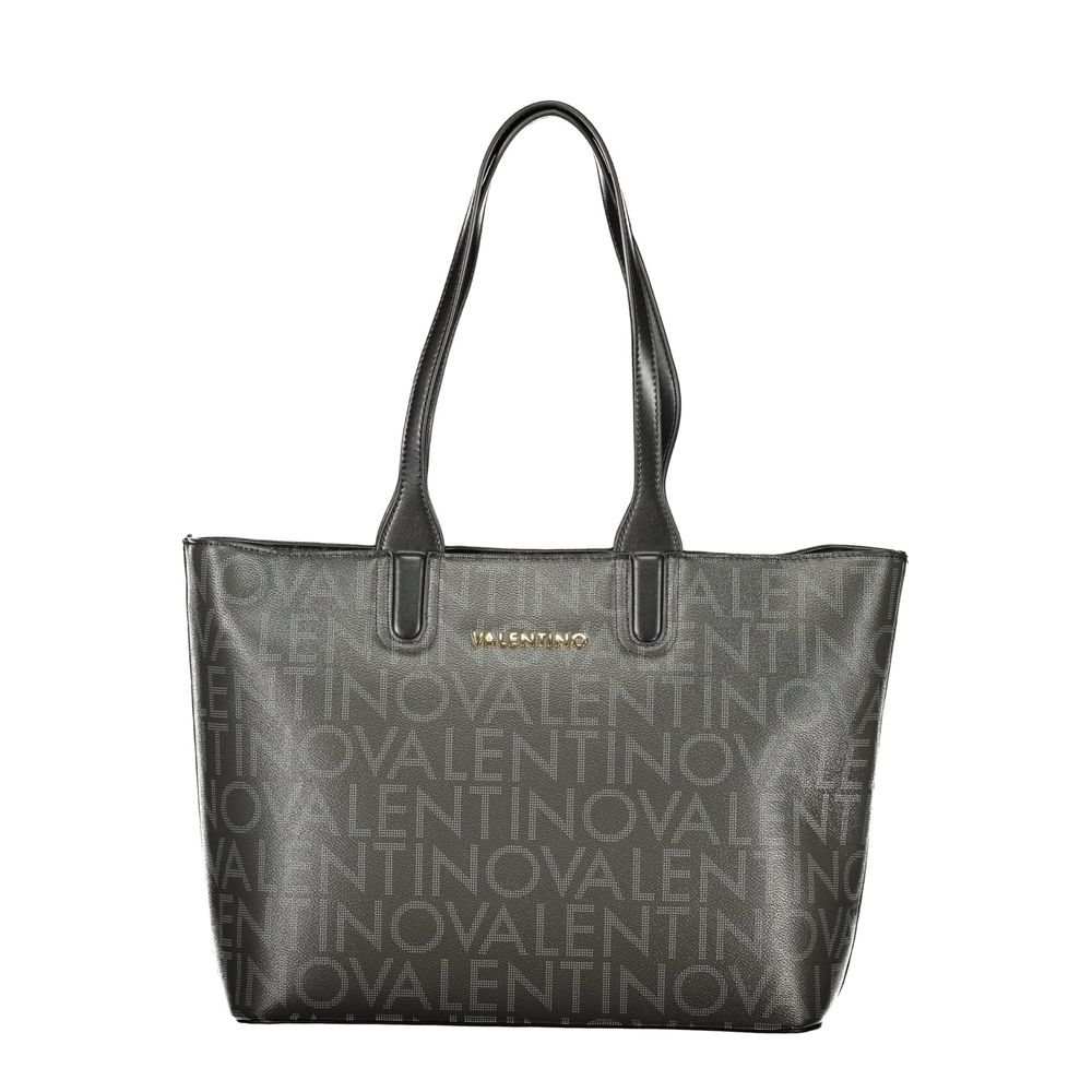 Handbag by Mario Valentino for women in polyethylene black & signature presents a ornamental silhouette, showcasing a secure zipper, ample internal-pockets, and versatile handle for a ornamental finish.