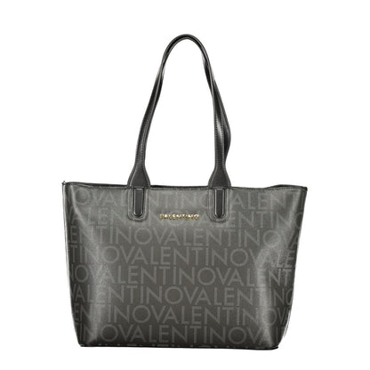 Handbag by Mario Valentino for women in polyethylene black & signature presents a ornamental silhouette, showcasing a secure zipper, ample internal-pockets, and versatile handle for a ornamental finish.