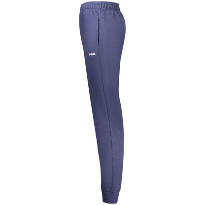 Joggers by Fila for men in organic cotton blue presents a tailored silhouette, showcasing a tailored and long cut with a refined for a truly tailored aesthetic.