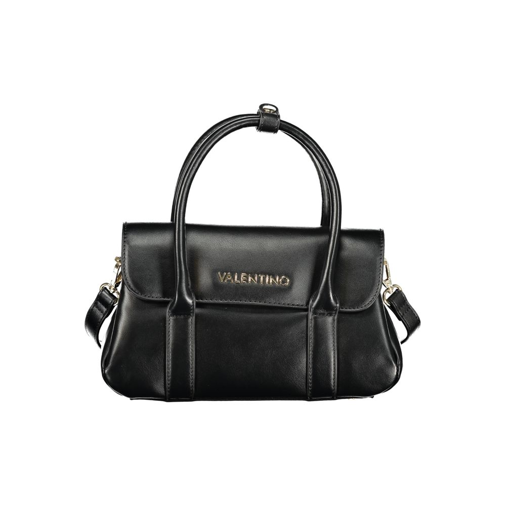 Handbag by Mario Valentino for women in polyethylene black features an refined silhouette, showcasing a secure snap & zipper, ample built-in-compartments & internal-pockets, and versatile shoulder-strap, handle & adjustable-strap for a sophisticated refined aesthetic.